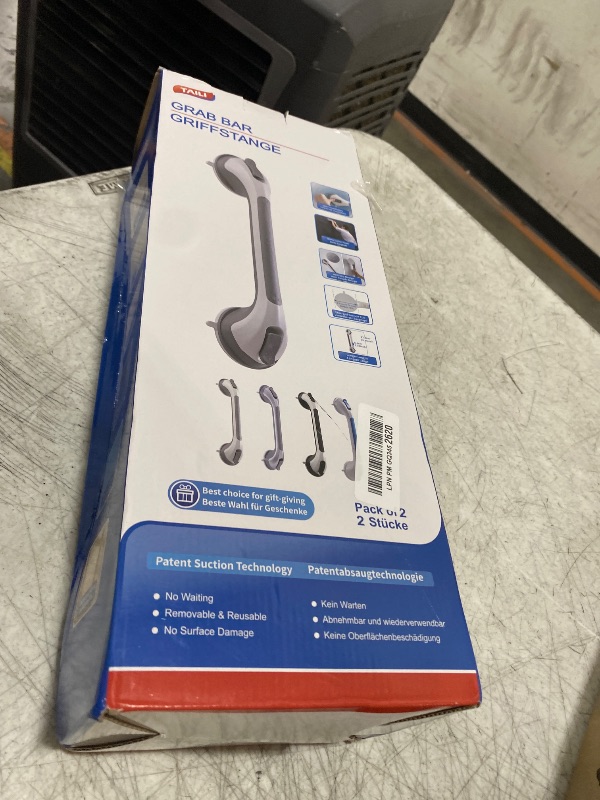 Photo 1 of TAILINK Grab Bars for Bathtubs and Showers 2 Pack Shower Handle, Heavy Duty Suction Grab Bar Bath Handrails for Seniors and Elderly, Bathroom Safety Grip No Drilling Waterproof Removable, Grey