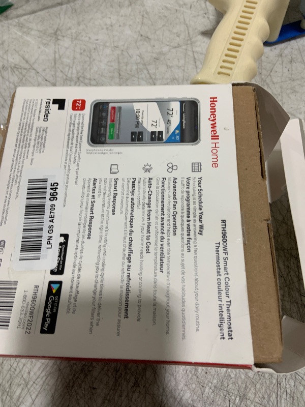 Photo 1 of Honeywell Home RTH9600WF Smart Color Thermostat ENERGY STAR Wi-Fi Programmable Touchscreen Alexa Ready - C-Wire Required