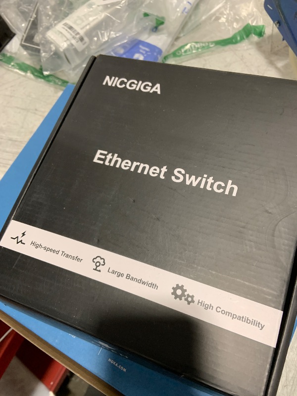 Photo 1 of 5 Port 10G Ethernet Switch Unmanaged,with 5X 10Gb Base-T RJ45 Ports, NICGIGA 10Gbps Network Switch Easy for 10G NAS,PC,WiFi7 Router,10G Adapter/NIC. Desktop or 19-inch Rack Mount, Plug and Play.