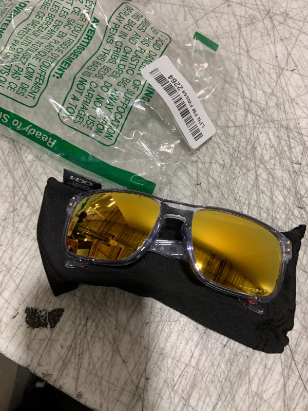 View 2 of Oakley Mens OO9102 Holbrook Polarized Square Sunglasses,Clear/Prizm 24K Polarized,57mm