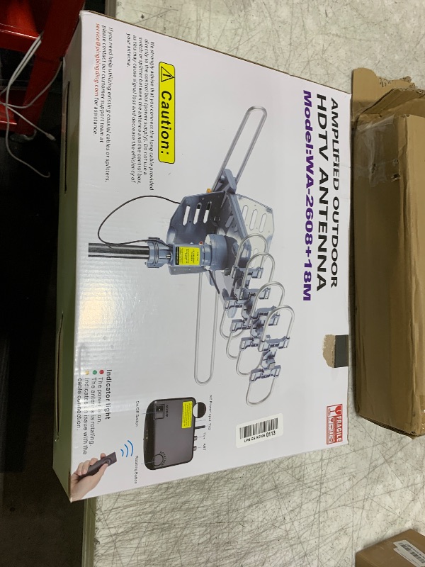 View 2 of PBD Outdoor Digital Amplified HDTV Antenna, 150 Mile Motorized 360 Degree Rotation, Wireless Remote Control, 59FT RG6 Coax Cable, Coaxial Grounding Block, UHF VHF 1080P 4K, Support 2 TVs