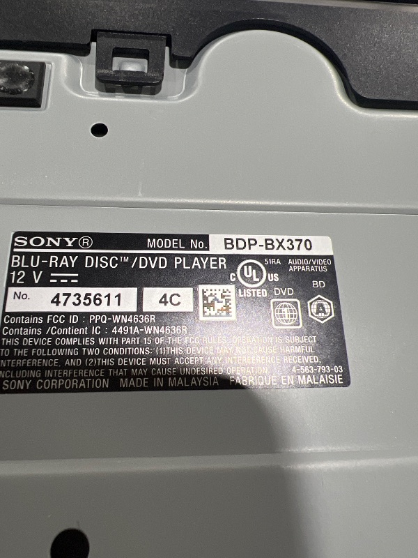 Photo 1 of Sony BDP-BX370 Streaming Blu-ray DVD Player with built-in Wi-Fi, Dolby Digital TrueHD/DTS and upscaling, with included HDMI cable