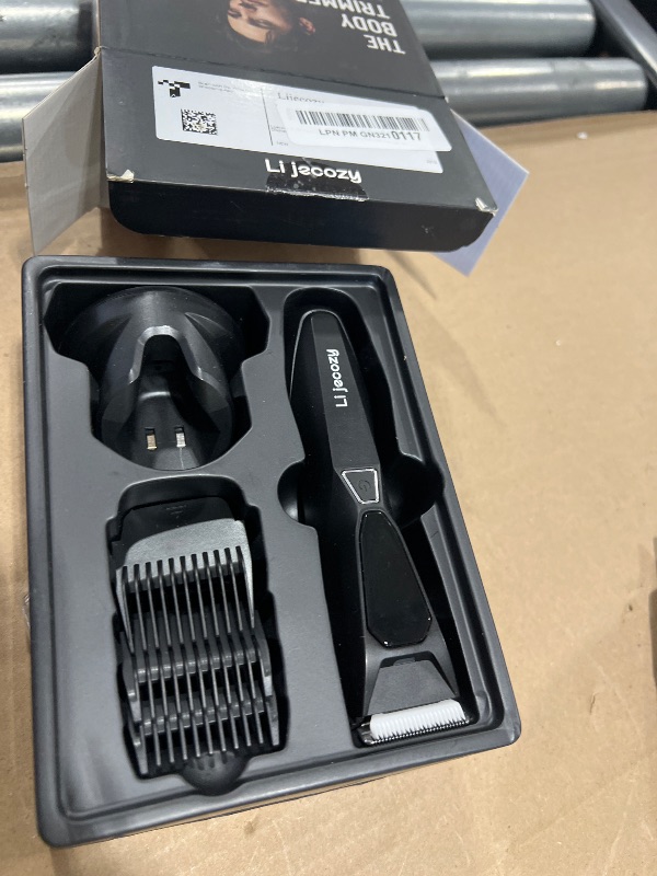 Photo 1 of Lijecozy Body Hair Trimmer for Men: Pubic Hair Trimmer with Wireless Charging & 4000K LED Display, Waterproof Wet Dry Body Groomer for Face Legs, 90Min, Ceramic Blade