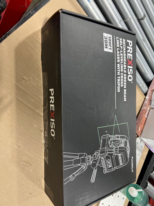 Photo 1 of PREXISO Laser Level with Tripod - 100Ft Rechargeable Dual Modules Line Laser, Self Leveling Wide Angle Cross Leveler Tool for Construction, Floor Tile Renovation with Magnetic Base, Target Plate, Bag