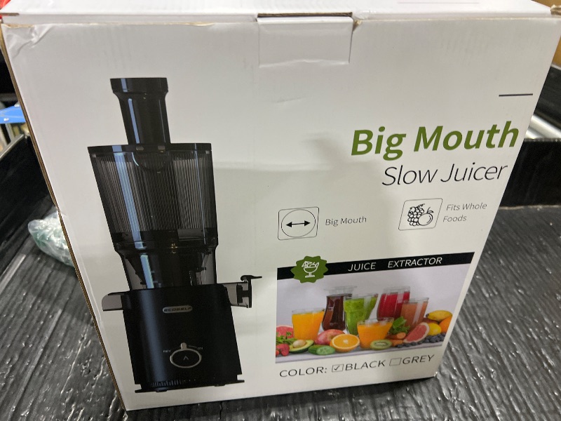 Photo 1 of ECOSELF Juicer Machines - Wide Mouth Feed Chute For Fruits and Leafy Greens - Juice Extractor Machine With Self Feeding & Hands-Free Design For Family - Cold Press Juicer Easy to Clean?With Brush?