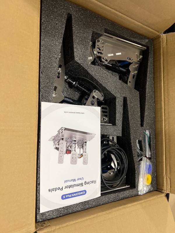 Photo 1 of SIMSONN Plus X Sim Racing Pedals PC Racing Simulator Load Cell HE Hydraulic Pedal Support Haptic Reactor-Silver (3 Pedals Set P3-H3)