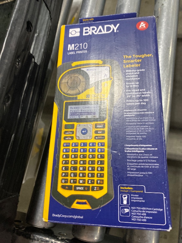 Photo 1 of Brady M210 Portable Label Printer with Rubber Bumpers, Multi-Line Print, 6 to 40 Point Font (Replaces BMP21-PLUS Printer)