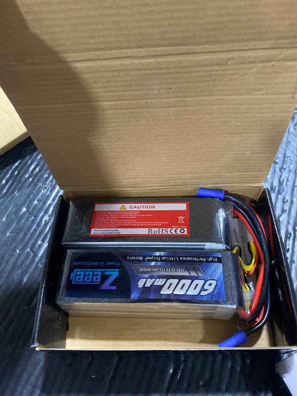 View 2 of Zeee 6S Lipo Battery 6000mAh 22.2V 100C with EC5 Connector Soft Pack RC Battery for RC Car Truck RC Airplane Helicopter Quadcopter Boat (2 Packs)