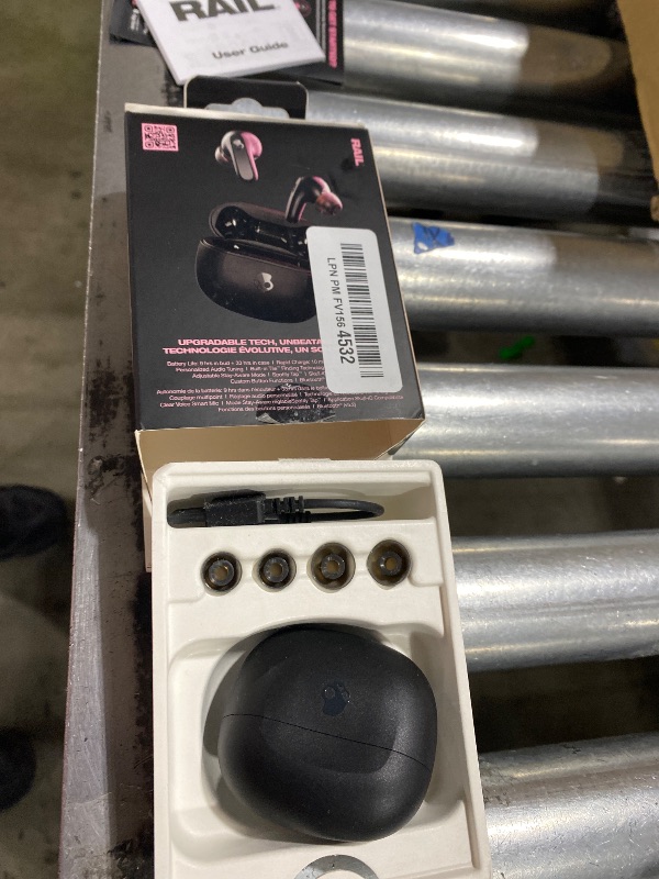 Photo 1 of LEFT EARBUD DOES NOT WORK********Skullcandy Rail Wireless Earbuds, Bluetooth Headphones, Noise Isolating Fit, Up to 42 Hours Battery, IP55 Sweat and Water Resistant, Microphone for iPhone Android - True Black