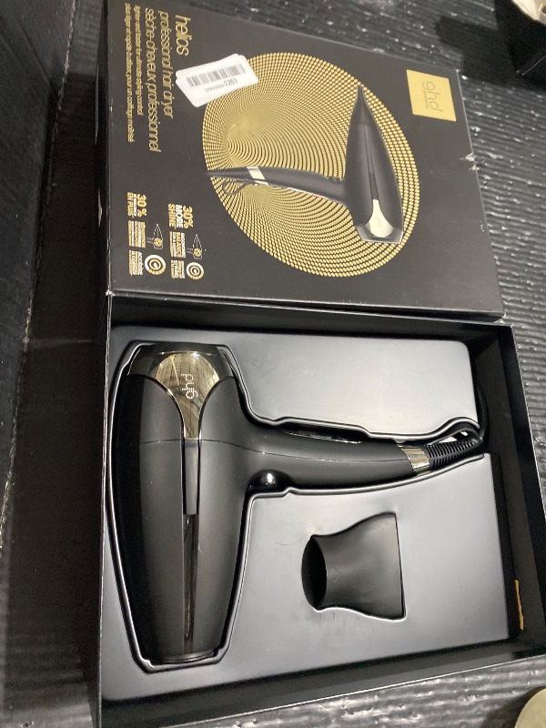 Photo 1 of ghd Helios Professional Hair Dryer - Advanced 1875W Blow Dryer with Aeroprecis Technology, 75mph Airflow, Ionic Frizz Control, More Shine, Lightweight Design and Low Noise - Black
