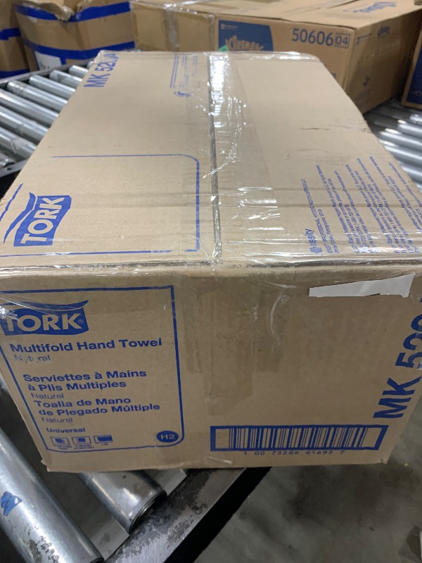 Photo 1 of Tork Multifold Hand Towel, Natural, 100% recycled, FSC certified, Compatible with H2 Dispensers, 16 packs x 250 sheets (MK520A)