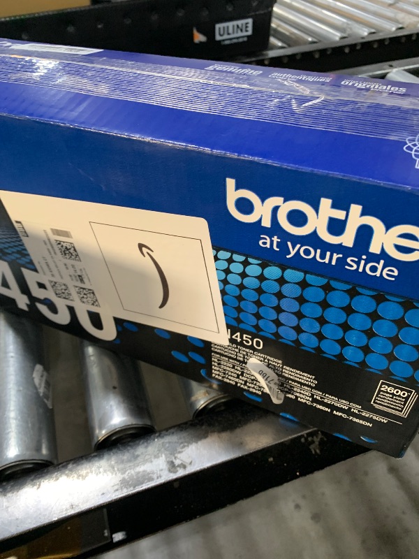 Photo 1 of Brother Genuine High Yield Toner Cartridge, TN450, Replacement Black Toner, Page Yield Up To 2,600 Pages