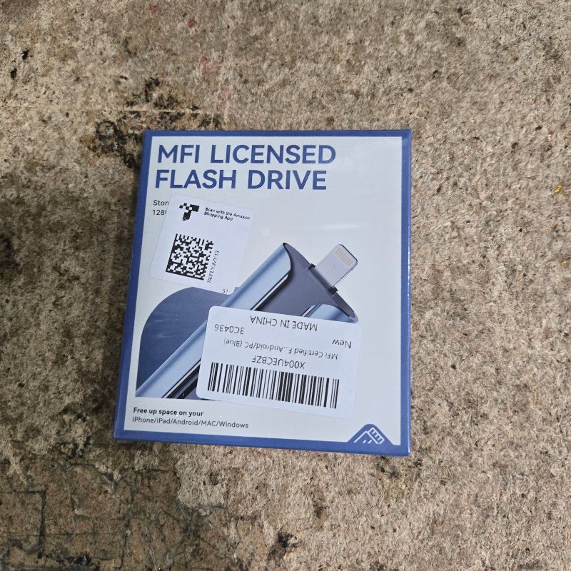 Photo 1 of **FACTORY SEALED** MFi Certified Flash Drive 256GB for iPhone Thumb Drive Photo Stick, High Speed USB Memory Stick iPhone Flash Drive for Photos Videos, External Storage Jump Drive for iPhone/iPad/Android/PC (Blue)