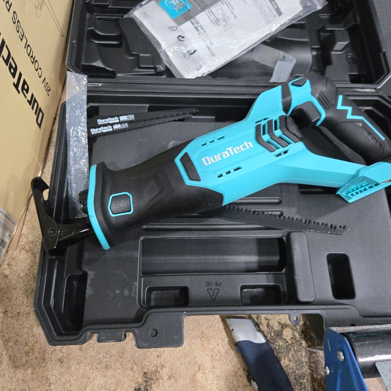 Photo 1 of **JUST THE SAW** DURATECH Cordless Reciprocating Saw with 20V 4.0Ah Li-Ion Battery, 3000SPM, 7/8" Stroke Length, Variable Speed, Tool-Free Blade Change, 4 Saw Blades for Wood & Metal Cutting