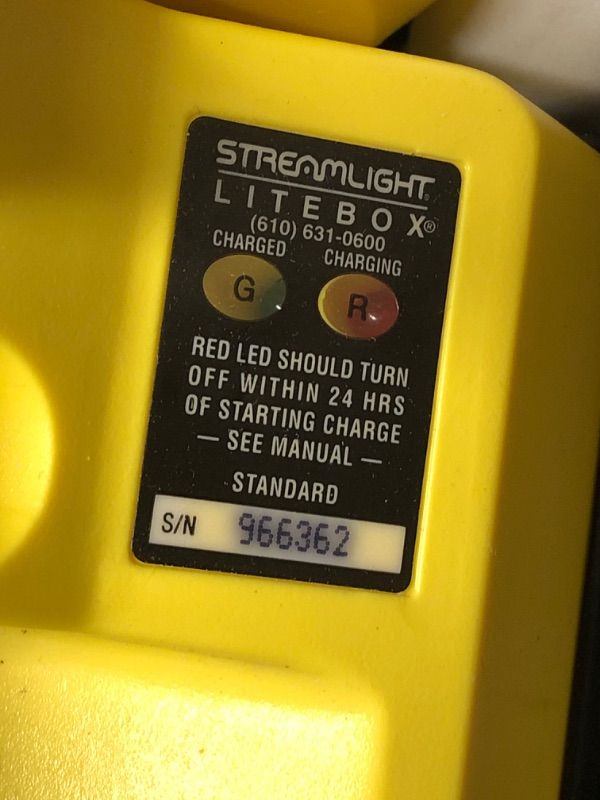 Photo 1 of ***STOCK PHOTO FOR REFERENCE ONLY***Streamlight 45861 E-Spot Firebox 1500-Lumen 110000 Candela Rechargeable Spot Beam Lantern with Dual Rear LEDs, AC/DC Charging, Heavy Duty Shoulder Strap, and Mounting Rack, Orange
