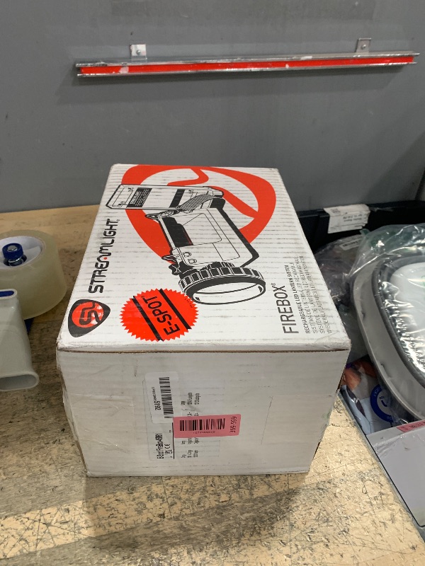Photo 1 of ***STOCK PHOTO FOR REFERENCE ONLY***Streamlight 45861 E-Spot Firebox 1500-Lumen 110000 Candela Rechargeable Spot Beam Lantern with Dual Rear LEDs, AC/DC Charging, Heavy Duty Shoulder Strap, and Mounting Rack, Orange