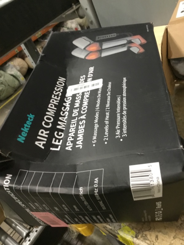 Photo 1 of (large, untested) Nekteck Leg Massager for Circulation and Pain Relief, Air Compression Foot Calf Thigh Massager with 2 Heat and 3 Vibration Functions, 6 Modes 3 Intensities, Help for Muscles Relaxation