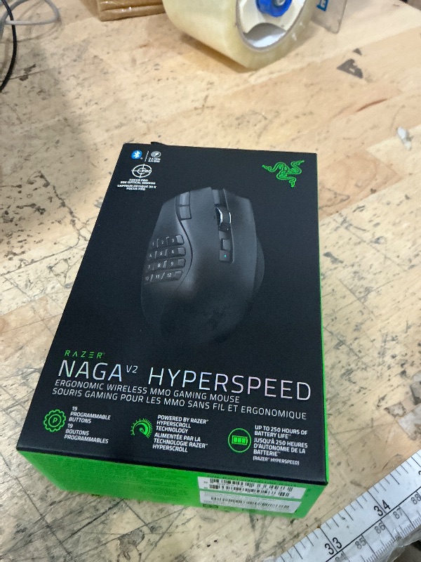 View 2 of Razer Naga V2 HyperSpeed Wireless MMO Gaming Mouse: 19 Programmable Buttons - HyperScroll Technology - Focus Pro 30K Optical Sensor - Mechanical Mouse Switches Gen-2 - Up to 400 Hr Battery Life
