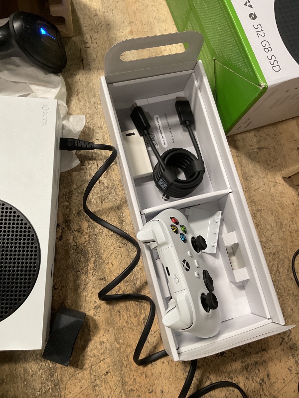 Photo 1 of **PARTS ONLY, POWERS ON BUT NOT FULLY FUNCTIONAL** Xbox Series S - All Digital Gaming Console - 512GB SSD - Includes Wireless Controller - 120FPS - Robot White