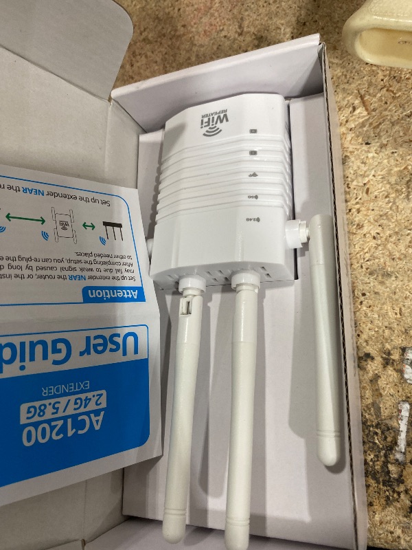Photo 1 of 1-Tap Setup WiFi Extender, Dual Band 5GHz/2.4GHz WiFi Signal Booster, 12880 Sq.Ft WiFi Range Extender, 105 Devices Supported, Ethernet Port & High Speed Signal Amplifier
