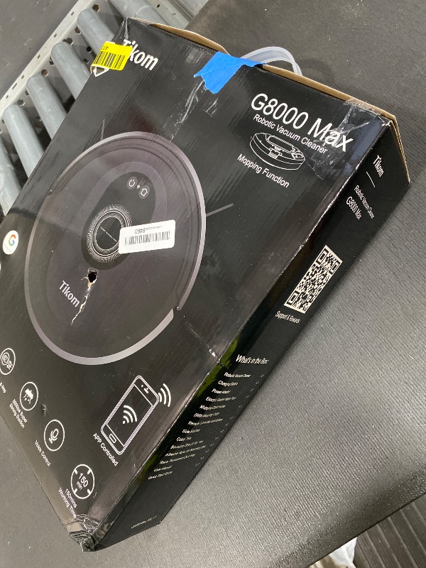 Photo 1 of (MISSING REMOTES) Tikom Robot Vacuum and Mop Combo, 5000Pa Robotic Vacuum Cleaner, 150 Min Max, App & Remote Control, Ideal for Hard Floor, Carpet, Pet Hair, Self-Charge(G8000 Max)