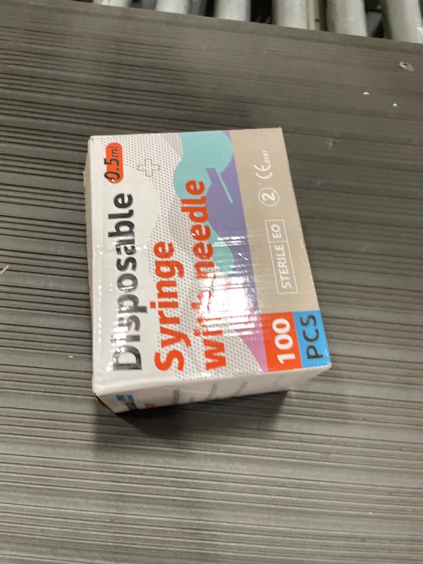Photo 1 of 0.5ml 30G 5/16 Inch 8mm Syring, Lab Supplies Individually Wrapped, Pack of 100