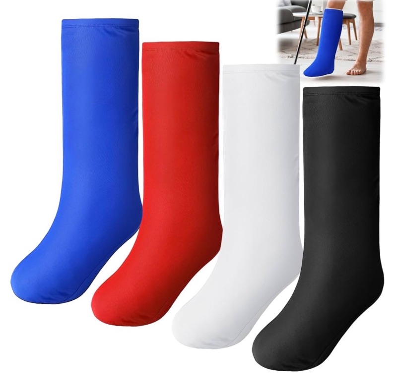 Photo 1 of
Shyyween 4 Pcs Leg Cast Cover Medium Short Cast Sock Cover Below the Knee Leg Sleeve for Foot Men Women Plaster Stocking Protective (Blue, Red, White, by Black)