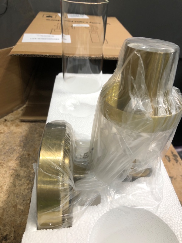Photo 1 of [Hardwired] Wall Sconces Set of One , Brushed Gold Bathroom Sconces with Clear Glass, Modern Wall Light Fixtures for Bathroom Mirror Vanity, Living Room, Bedroom, Hallway, Stairway, Cabinet, Foyer ( only 1 pc )
