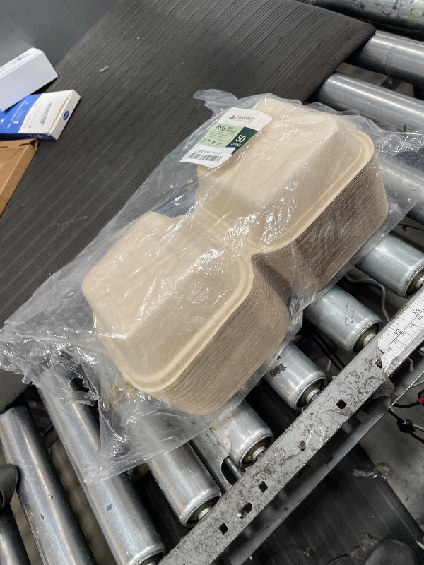 Photo 1 of [50 COUNT]Harvest Pack 6 X 6" Compostable Clamshell Take Out Food Containers, PFAS FREE Square To go Containers with Lids, Heavy-Duty Disposable Bagasse Bento Cake Box, Eco-Friendly Sugarcane Fibers