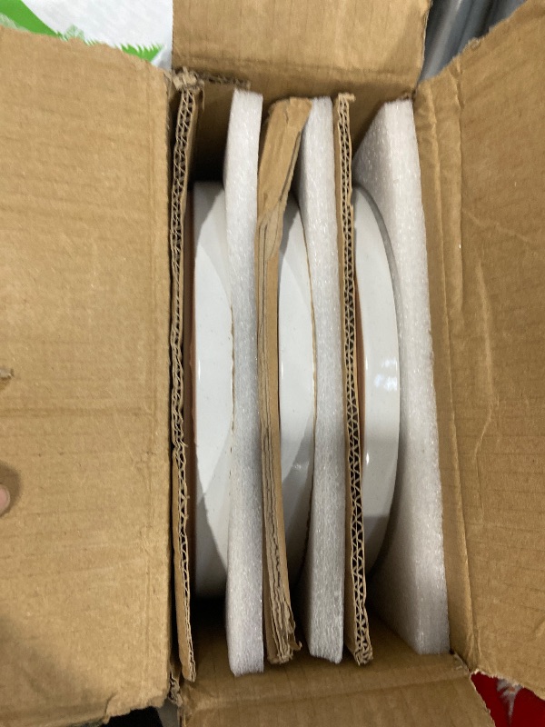 Photo 1 of *** PARTIAL SET *** AmorArc Ceramic Dinnerware Sets for 6, 18 Pieces Handpainted Plates and Bowls Set with Rustic Terracotta Underside, Scratch Resistant Stoneware Dishes Set, Dishwasher & Microwave Safe
