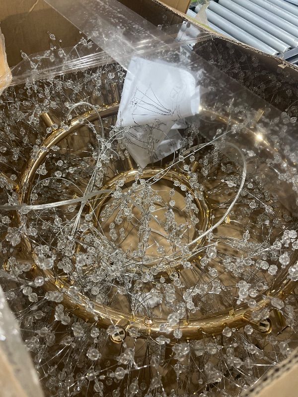 Photo 1 of ***incomplete***
Wellmet Firework Chandelier 2 Tier 38 inch, Modern Crystal Chandelier Gold Dandelion Light Fixture, Mid Century Round Ceiling Lighting for Dining Room, Foyer, Living Room, Bedroom, Hallway, Entryway