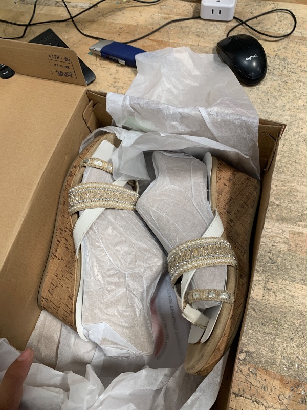 Photo 1 of ***STOCK PHOTO FOR REFERENCE***Skechers Women's ARCH FIT 2.0 - FLAWLESS CHOICE, Arch Fit 2.0 Scalloped Crochet Knit H-Band Sandal, Off White, 11M