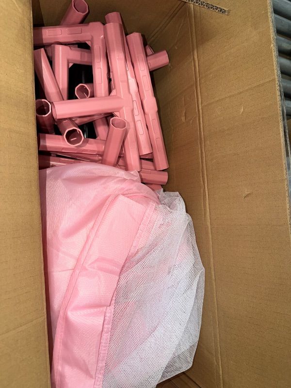 Photo 1 of *PINK* Foldable Baby Playpen with Mat, 50"×50" Collapsible Playpen for Babies and Toddlers, Indoor & Outdoor Kids Safety Play Pen, Portable Play Yard, Foldable Baby Play Pen with 50 Ocean Balls