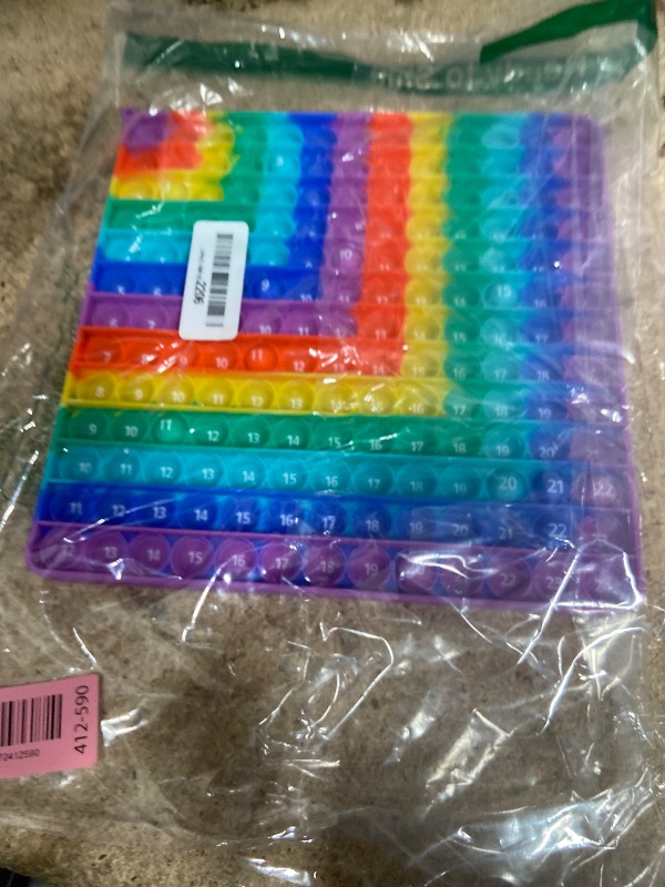 Photo 1 of ?AK-SHIP Multiplication Game Table, 12 X 12 Multiplication Math Board Numbers Addition and Multiplication Table in one, Rainbow Dimple Fingertip Toys, Stress Relieving ?1 Piece?