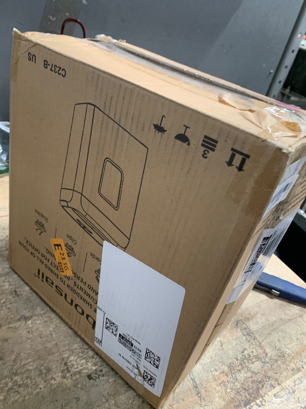 Photo 1 of **SEE NOTES***Bonsaii Paper Shredder for Home Use, 3.4 Gal Wastebasket, 6 Sheet Crosscut Paper Credit Cards, Staples, and Clips Shredder for Home Office Use, Portable Handle Design (C237-B New Version)