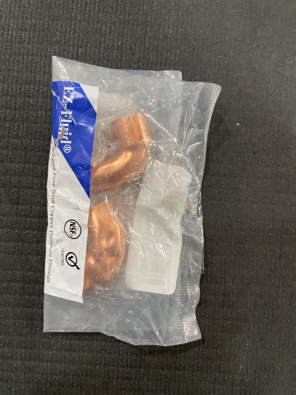 Photo 1 of (2-PACK) EZ-FLUID Plumbing 1/2" FTG X C LF Short Radius Wrot Copper Street 90 Degree Elbow Pressure Copper Fittings With Fitting x Sweat Solder Copper Pipe Connection For Residential,Commercial