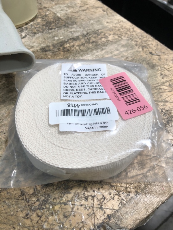 Photo 1 of 1 Inch Heavy Cotton Webbing Straps for Bags, Natural 100% Cotton Webbing Tape, for Backpack Straps, Bag Handles & DIY Sewing?1 Inch X 12 Yards?