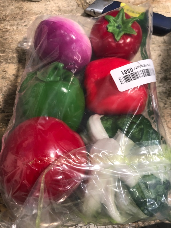 Photo 1 of ***MISSING PARTS***
Meiwlong 10 Pcs Fake Vegetables,Realistic Plastic Fake Fruit and Vegetable Decoration,Artificial Vegetable for Home Kitchen Decor, Fake Veggies Broccoli Chili for Photography Props Display