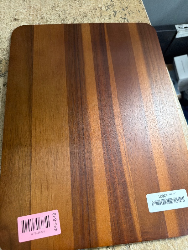 Photo 1 of **DAMAGE TO CORNER**Charmlife 16" x12" Large Solid Acacia Wood Serving Tray Rectangular Wooden Serving Platter Natural Wooden Board for Bar Coffee Party