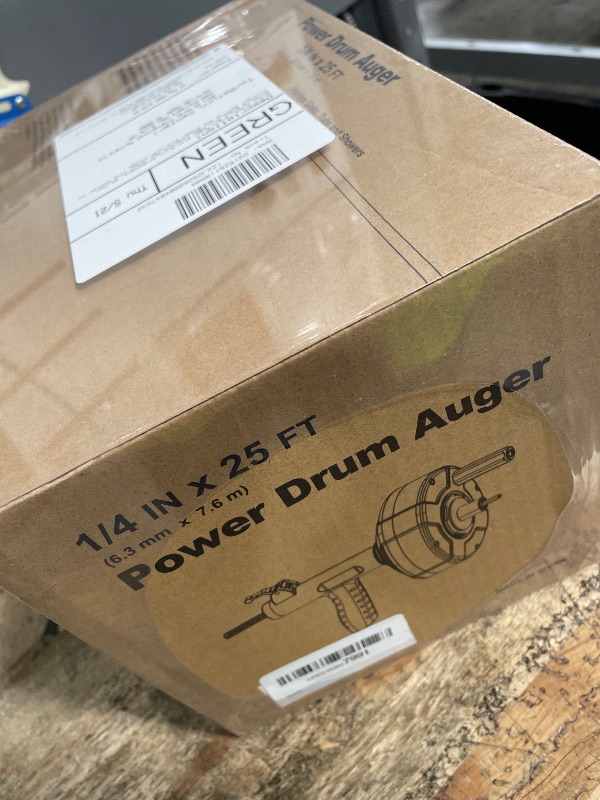 Photo 1 of ***FACTORY SEALED*** Drain Snake, Drain Auger with Drill Attachment, 25 Feet Plumbing Snake Auto Feed Flexible Hair Drain Clog Remover for Kitchen, Bathrom and Shower Sink with Gloves
