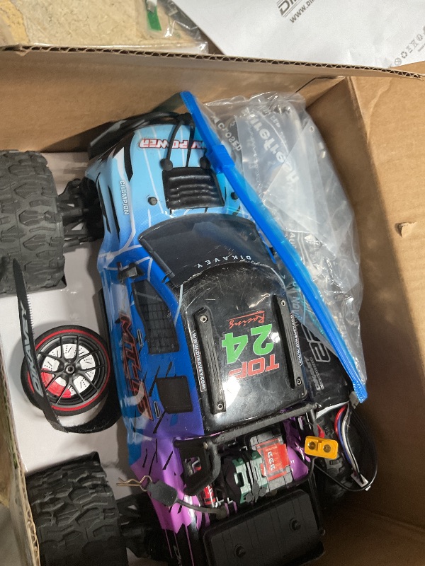 Photo 1 of 1/16 50MPH Brushless 4WD RC Truck,Upgradeable All-Terrain Remote Control Cars with 3S Battery,Waterproof Fast Off-Road RC Truggy for Adults,Suitable as Gift for Snow/Sand Adventures-Gradient Blue