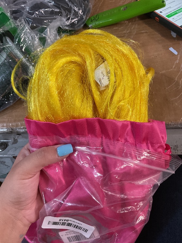 Photo 1 of ***STOCK IMAGE FOR REFERENCE***

Jolelyne Long Golden yellow Wavy Layered Wig with Curtain Bangs
