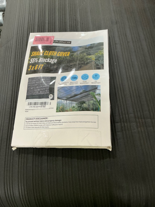 Photo 1 of [WindscreenSupplyCo] 55% 3 x 6 FT Shade Cloth Sun Shade Net with Grommets Sunblock Mesh Tarp for Garden Plants Cover Greenhouse and Patio