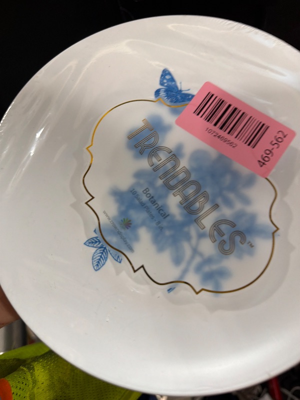 Photo 1 of **ONLY 10 PIECES**Trendables Disposable Plates For Party Supplies | Blue Floral Plastic Plates For Wedding 40 Pcs - 20 X 8 & 20 X 10 Dinner Plate Sets | Floral Plate Set Disposable Plastic Dinnerware Sets