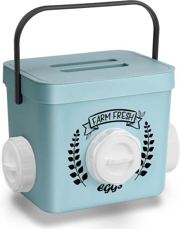 Photo 1 of ?Tgeyd Chicken Feeder and Chicken Waterer Set - Hanging Automatic Chicken Feeder No Waste - Chicken Coop Accessories - Poultry Waterer with 2 Gallon/10 Pounds