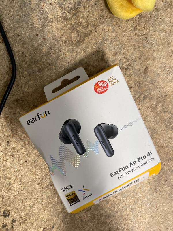 Photo 1 of **LEFT EAR DROPS IN AND OUT**EarFun Air Pro 4i Noise Cancelling Wireless Earbuds, Hi-Res Sound with LDAC, 6 Mics AI ENC Clear Call, 40H Playtime, Multipoint Connection, Surround Sound, Bluetooth 5.4 Earbuds, Wireless Charging