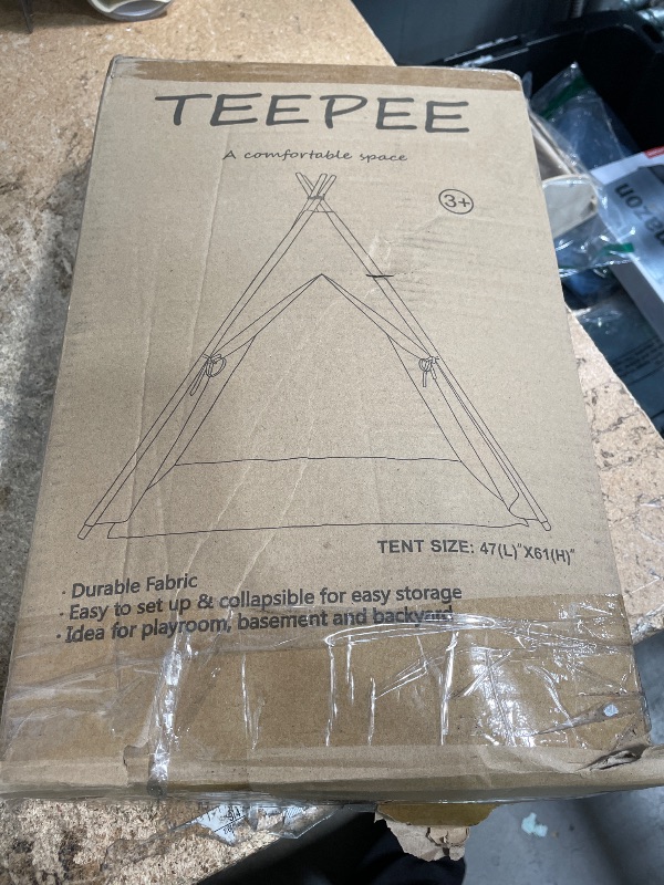 View 2 of (no mattresses)Wilhunter 2 Pack Teepee Tent for Kids, Indoor Toddler Sleepover Tents