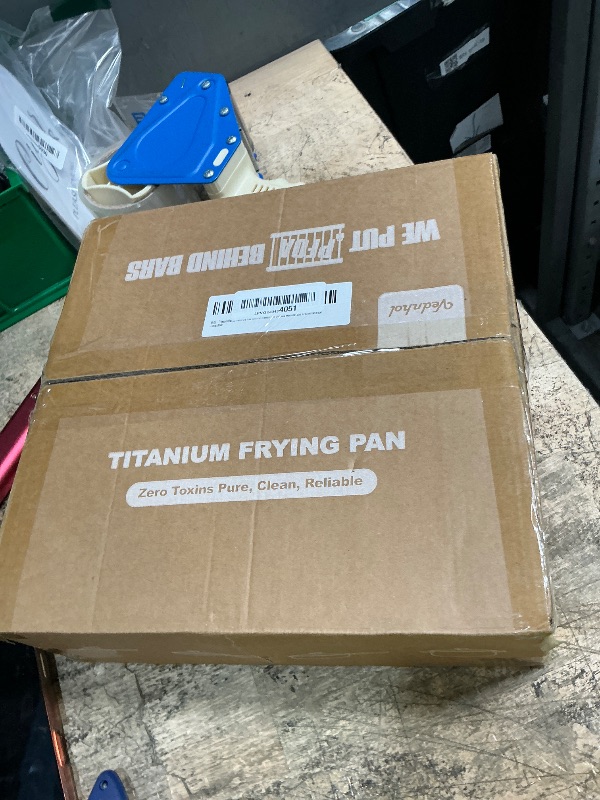 Photo 1 of ****DIRTY NEEDS A CLEANING **** VEDNHOL Titanium Pan, 12 Inch Pure Titanium Hammered Pro frying pan with Lid, Non-Toxic Skillet for Cooking, PFAS/PFOA/PTFE Free Cookware, Dishwasher&Oven Safe, Kitchen Induction Compatible
