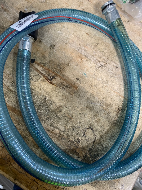 Photo 1 of 1 Inch Fuel Transfer Hose, Fuel Hose 1" x 6' (2 M) for Fuel Transfer Pump with Threaded Couplings Oil Diesel Kerosene Transfer Hose