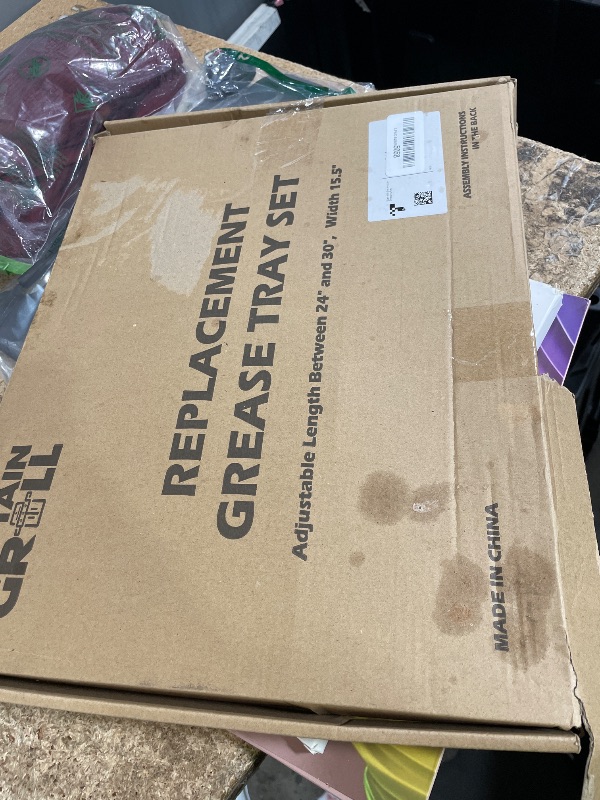 Photo 1 of ***MISSING PARTS***
CaptainGrill Grease Tray with Catch Pan - Dyna Glo Grill Replacement Parts, Universal Drip Pan for 4/5 Burner Gas Grill Models from Dyna Glo, Nexgrill, Expert Grill, Kenmore, BHG and More (24"-30")